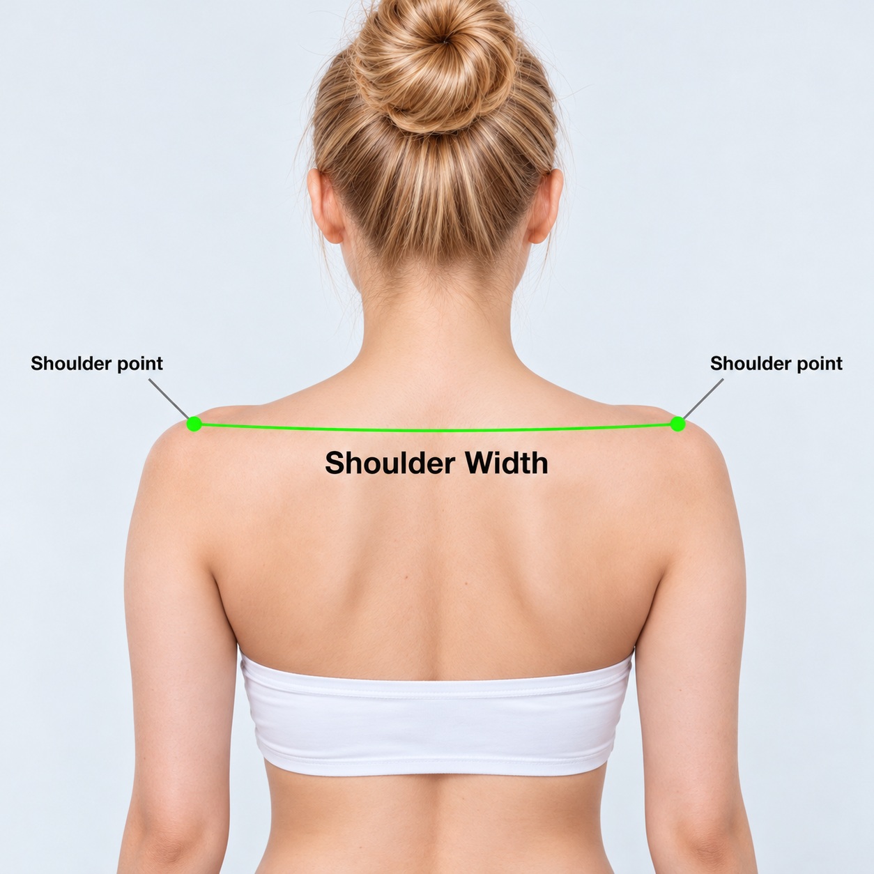 Chinese Tailor illustration showing how to measure shoulder width